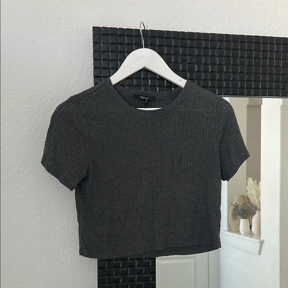 Forever 21 Charcoal Crop Top